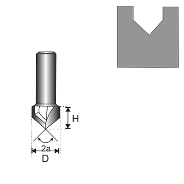 V alakú hornyolók 8mm szárvastagság, D8 H8 A90
