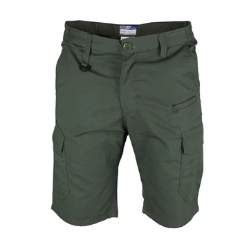 Munkarövidnadrág, rövid munkanadrág, DEDRA BH31AST-S, rip-stop + spandex, méret S, tömeg 220 g/m², sötétzöld