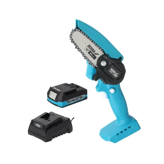 Kerti szett bőröndben: mini láncfűrész, 2Ah akkumulátor és töltő DEDRA DED7030A11 - DED6984+DED7032+DED7038 bőrönd