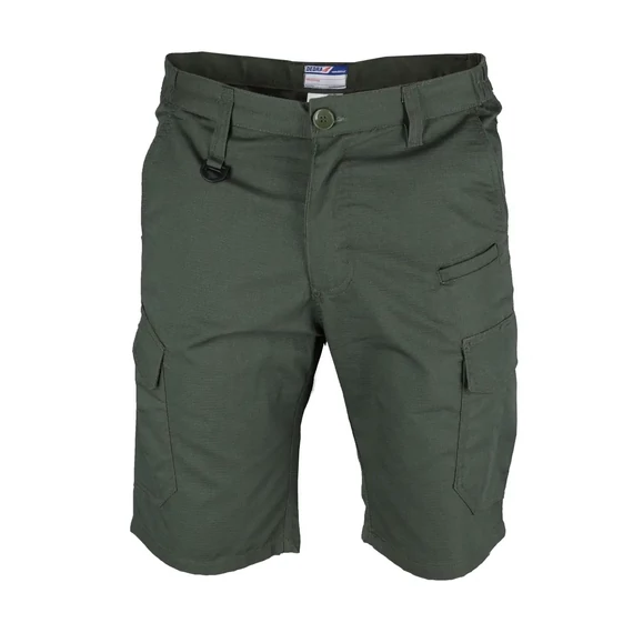 Munkarövidnadrág, rövid munkanadrág, DEDRA BH31AST-S, rip-stop + spandex, méret S, tömeg 220 g/m², sötétzöld