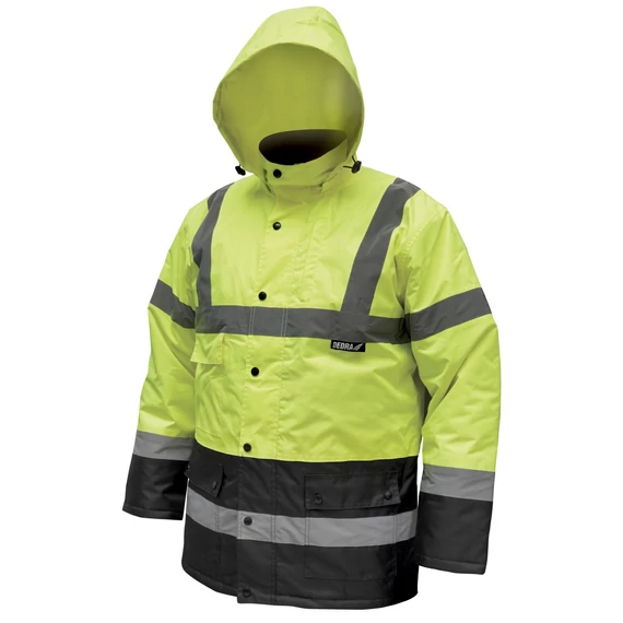 Bélelt dzseki fényvisszaverős "parka", méret S,sárga