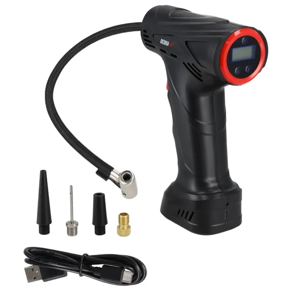 Vezeték nélküli légpumpa 1500mAh DEPP010, különböző szelepek