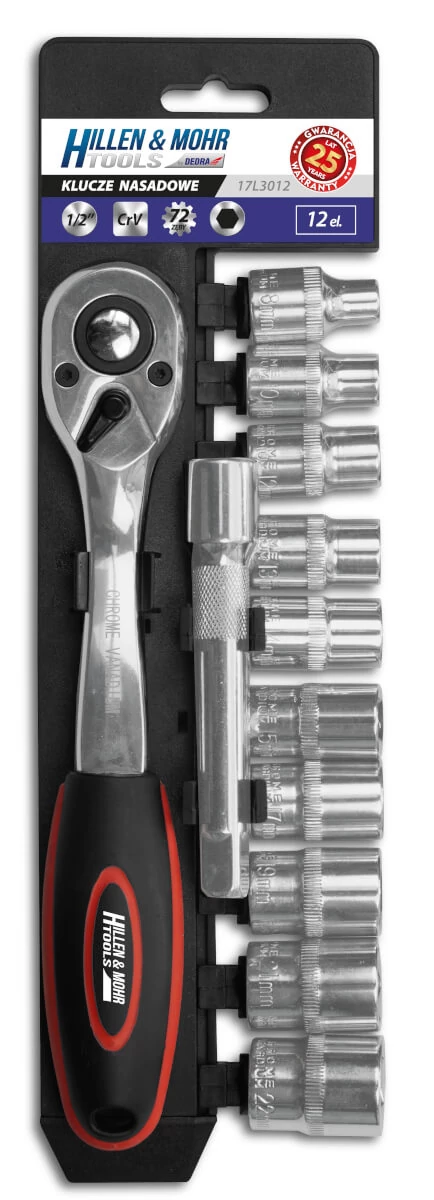 Dugókulcs készlet CrV 12db, 1/2
