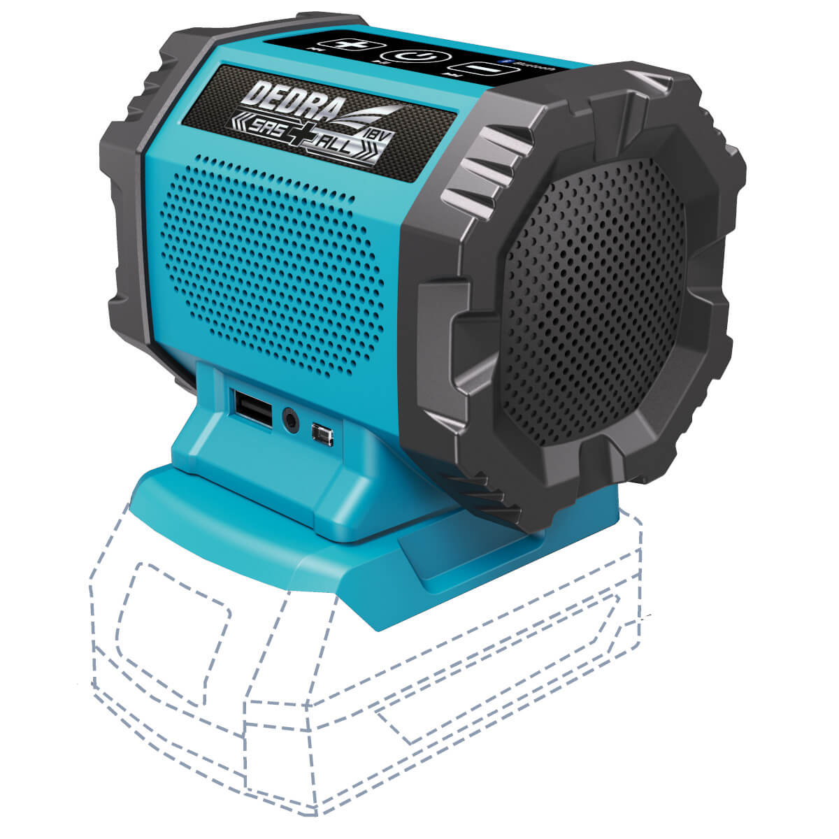 Akkumulátoros hangszóró bluetooth, USB aljzat 18V  DED7004
